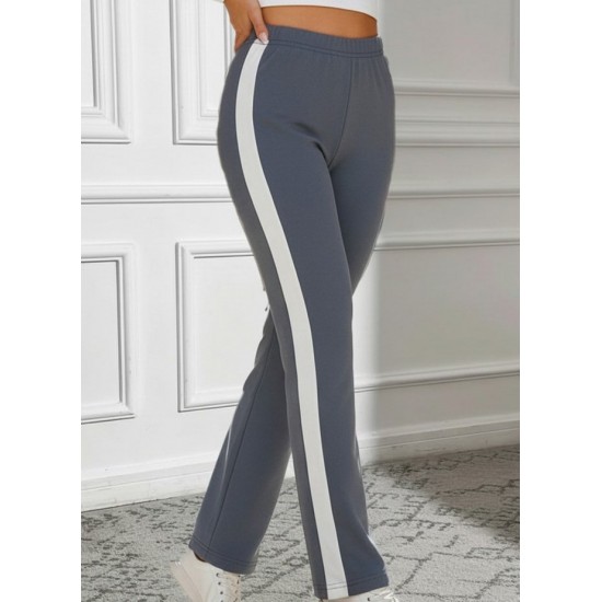 Kadın Yüksek Bel Yan şerit Detaylı Yırtmaçlı Viskon Iki Iplik Pantolon , 30145