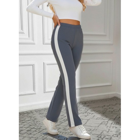 Kadın Yüksek Bel Yan şerit Detaylı Yırtmaçlı Viskon Iki Iplik Pantolon , 30145