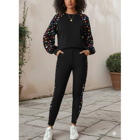 Kadın Uzun Kollu Bisiklet Yaka Desenli Viskon Iki Iplik Bluz Ve Pantolon Ikili Takım , 30167 Kadın Uzun Kollu Bisiklet Yaka Desenli Viskon Iki Iplik Bluz Ve Pantolon Ikili Takım , 30167