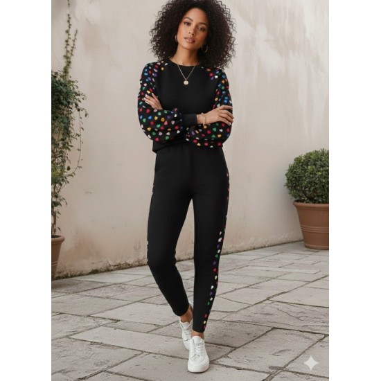 Kadın Uzun Kollu Bisiklet Yaka Desenli Viskon Iki Iplik Bluz Ve Pantolon Ikili Takım , 30167 Kadın Uzun Kollu Bisiklet Yaka Desenli Viskon Iki Iplik Bluz Ve Pantolon Ikili Takım , 30167