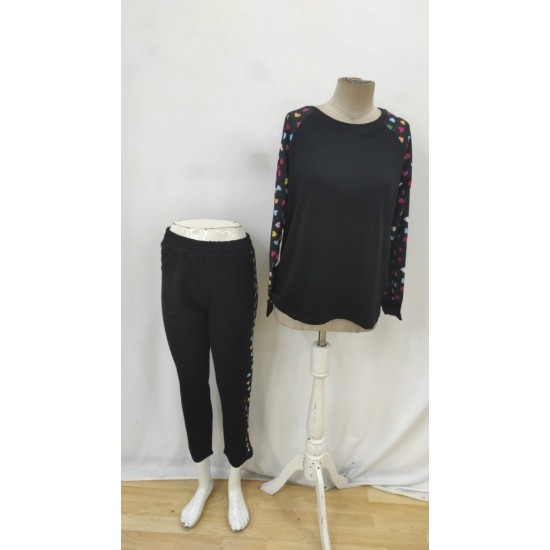 Kadın Uzun Kollu Bisiklet Yaka Desenli Viskon Iki Iplik Bluz Ve Pantolon Ikili Takım , 30167 Kadın Uzun Kollu Bisiklet Yaka Desenli Viskon Iki Iplik Bluz Ve Pantolon Ikili Takım , 30167