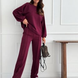 Kadın Uzun Kollu Geniş Kesim Modal Bluz Ve Pantolon Ikili Takım, 30165