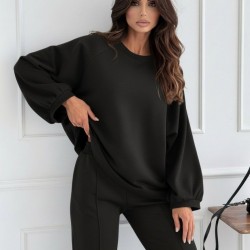 Kadın Uzun Kollu Geniş Kesim Modal Bluz Ve Pantolon Ikili Takım , 30164