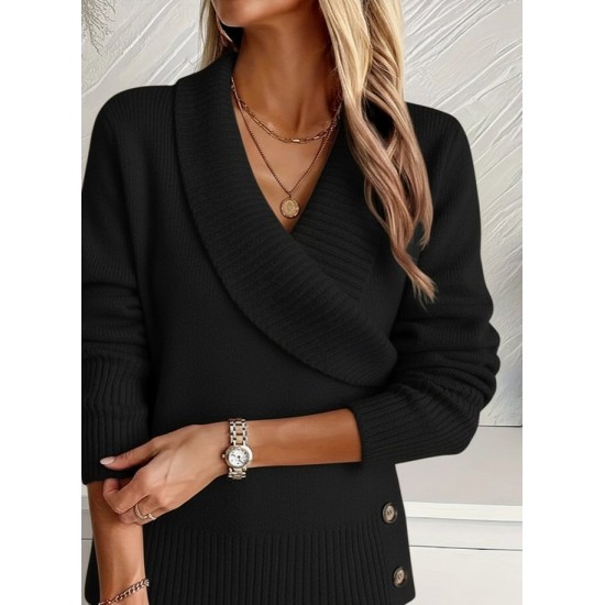 Kadın Uzun Kollu Yakalı Yandan Düğmeli Triko Bluz , 30155 Kadın Uzun Kollu Yakalı Yandan Düğmeli Triko Bluz , 30155