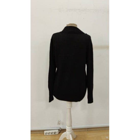 Kadın Uzun Kollu Yakalı Yandan Düğmeli Triko Bluz , 30155 Kadın Uzun Kollu Yakalı Yandan Düğmeli Triko Bluz , 30155