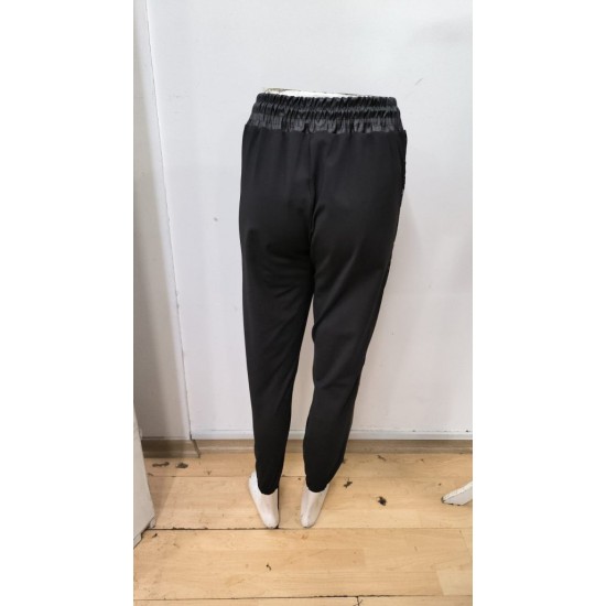 Kadın Yüksek Bel Lastikli Yanda Dantel Detaylı Bağcıklı Deri Pantolon , 30179 Kadın Yüksek Bel Lastikli Yanda Dantel Detaylı Bağcıklı Deri Pantolon , 30179