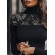 Kadın Uzun Kollu Balıkçı Yaka Dantelli Kaşkorse Bluz , 30182 Kadın Uzun Kollu Balıkçı Yaka Dantelli Kaşkorse Bluz , 30182