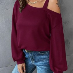 Kadın Uzun Kollu Tek Omuz Askı Detay Salaş Dalgıç Bluz, 30203 Kadın Uzun Kollu Tek Omuz Askı Detay Salaş Dalgıç Bluz, 30203