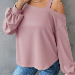 Kadın Uzun Kollu Tek Omuz Askı Detay Salaş Dalgıç Bluz, 30202 Kadın Uzun Kollu Tek Omuz Askı Detay Salaş Dalgıç Bluz, 30202