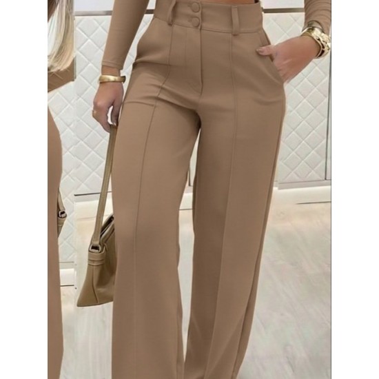 Kadın Uzun Kollu Göğüs Dekolteli Ithal Krep Bluz Ve Pantolon Ikili Takım , 30198 Kadın Uzun Kollu Göğüs Dekolteli Ithal Krep Bluz Ve Pantolon Ikili Takım , 30198