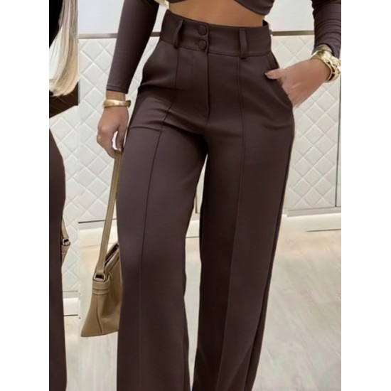 Kadın Uzun Kollu Göğüs Dekolteli Ithal Krep Bluz Ve Pantolon Ikili Takım , 30197 Kadın Uzun Kollu Göğüs Dekolteli Ithal Krep Bluz Ve Pantolon Ikili Takım , 30197