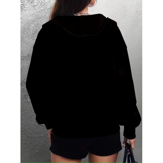 Kadın Uzun Kollu Kapşonlu Fermuarlı önden Cep Detaylı şardonlu Iki Iplik Ceket, 30217