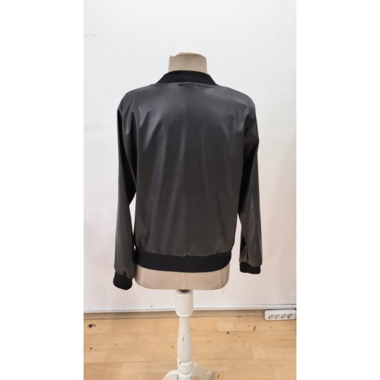 Kadın Uzun Kollu önden Fermuarlı Deri Kısa Ceket, 30218