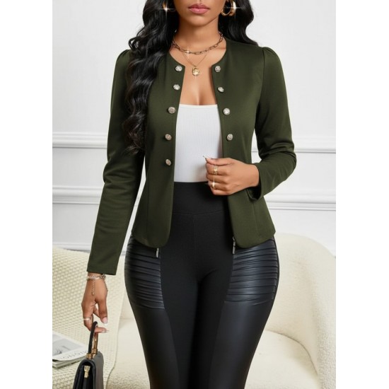 Kadın Uzun Kollu önü Açık Düğmeli Kısa Süet Ceket , 30224