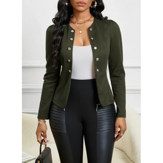 Kadın Uzun Kollu önü Açık Düğmeli Kısa Süet Ceket , 30224