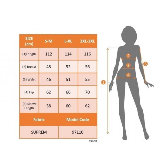 Kadın Uzun Kollu Hakim Yakalı Düğmeli Kuşaklı Desenli Maxi Mikro Süprem Elbise, 30235