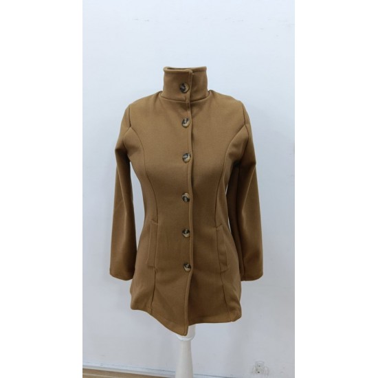Kadın Uzun Kollu Yakalı önden Düğmeli Astarsız Ithal Kaşe Kahve Kaban, 30238 Kadın Uzun Kollu Yakalı önden Düğmeli Astarsız Ithal Kaşe Kahve Kaban, 30238
