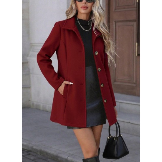 Kadın Uzun Kollu Yakalı önden Düğmeli Astarsız Ithal Kaşe Kaban, 30237 Kadın Uzun Kollu Yakalı önden Düğmeli Astarsız Ithal Kaşe Kaban, 30237