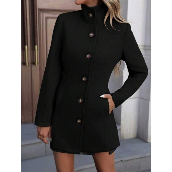 Kadın Uzun Kollu Yakalı önden Düğmeli Astarsız Ithal Kaşe Kaban , 30236 Kadın Uzun Kollu Yakalı önden Düğmeli Astarsız Ithal Kaşe Kaban , 30236