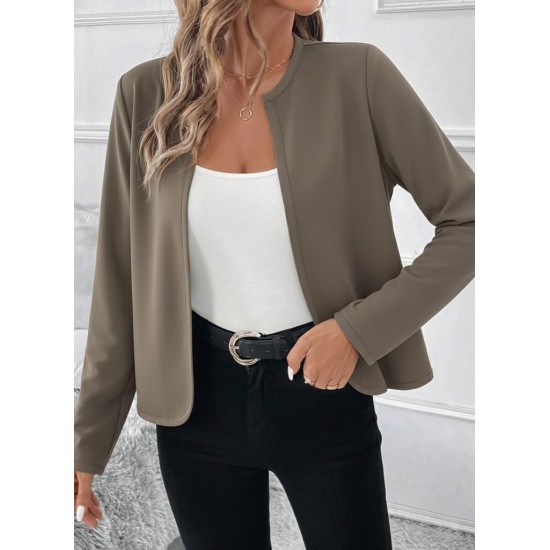 Kadın Uzun Kollu önü Açık Dalgıç Kısa Vizon Ceket, 30259