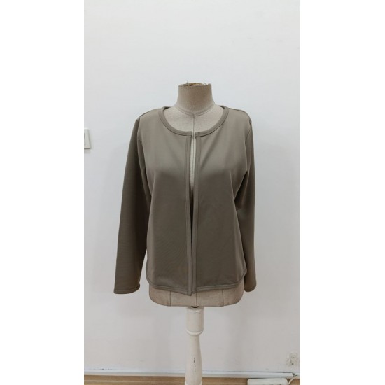 Kadın Uzun Kollu önü Açık Dalgıç Kısa Vizon Ceket, 30259