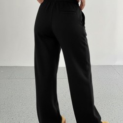 Kadın Yüksek Bel Lastikli Bağcıklı Geniş Kesim Dalgıç Pantolon, 30254 Kadın Yüksek Bel Lastikli Bağcıklı Geniş Kesim Dalgıç Pantolon, 30254