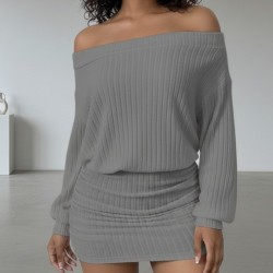 Kadın Uzun Kollu Madonna Yaka Yanlardan Büzgülü şardonlu Kaşkorse Mini Elbise, 30249 Kadın Uzun Kollu Madonna Yaka Yanlardan Büzgülü şardonlu Kaşkorse Mini Elbise, 30249