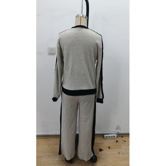 Kadın Uzun Kollu Bisiklet Yaka şardonlu Kaşkorse Bluz Ve Pantolon Ikili Takım , 30265