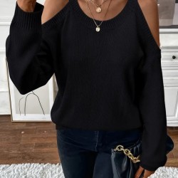 Kadın Uzun Kollu Omuzlardan Açık Askılı Triko Bluz , 30260 Kadın Uzun Kollu Omuzlardan Açık Askılı Triko Bluz , 30260