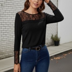 Kadın Uzun Kollu Bisiklet Yaka Dantel Detaylı Burgu Bluz , 30272 Kadın Uzun Kollu Bisiklet Yaka Dantel Detaylı Burgu Bluz , 30272