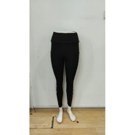 Kadın Yüksek Bel Cep Detaylı Leopar Desenli Dalgıç Tayt , 30288