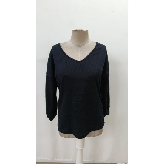 Kadın Uzun Kollu V Yakalı Arkadan Kurdela Detaylı şardonlu Kaşkorse Bluz , 30306