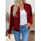Kadın Uzun Kollu önü Açık Fermuarlı Pulpayetli Kadife Ceket, 30314