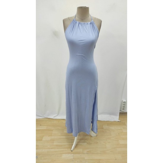 Kadın Boyundan Askılı Halter Kollu Viskon Elbise , 30311