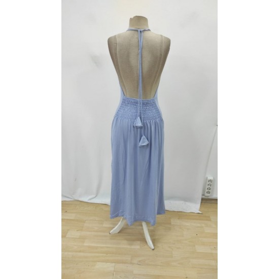 Kadın Boyundan Askılı Halter Kollu Viskon Elbise , 30311