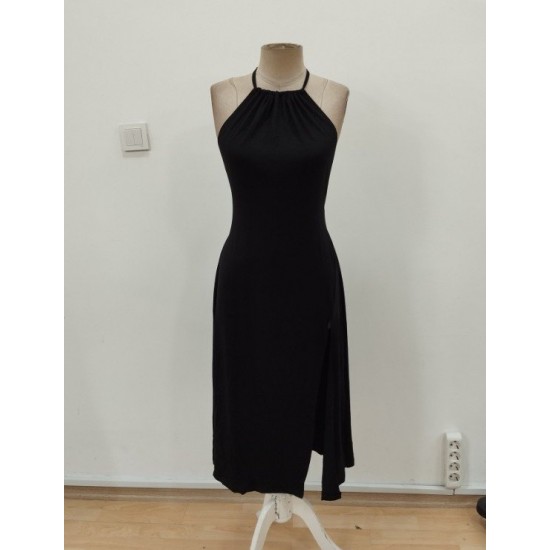 Kadın Boyundan Askılı Halter Kollu Viskon Elbise , 30310