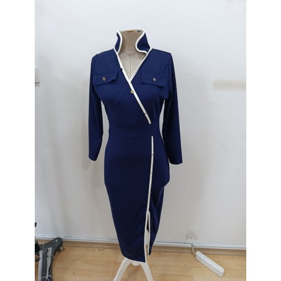 Kadın Uzun Kollu Yakalı Cepli Düğmeli Yırtmaç Detaylı Modal Uzun Elbise , 30355 Kadın Uzun Kollu Yakalı Cepli Düğmeli Yırtmaç Detaylı Modal Uzun Elbise , 30355