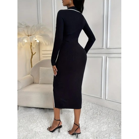 Kadın Uzun Kollu Yakalı Cepli Düğmeli Yırtmaç Detaylı Modal Uzun Elbise , 30354 Kadın Uzun Kollu Yakalı Cepli Düğmeli Yırtmaç Detaylı Modal Uzun Elbise , 30354