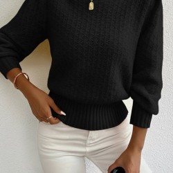 Kadın Uzun Kollu Bisiklet Yaka Triko Bluz , 30364