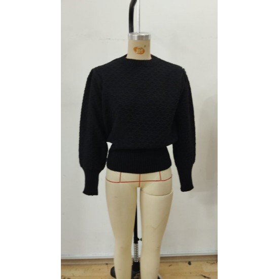 Kadın Uzun Kollu Bisiklet Yaka Triko Bluz , 30364