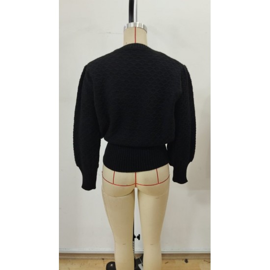 Kadın Uzun Kollu Bisiklet Yaka Triko Bluz , 30364