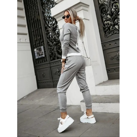 Kadın Uzun Kollu Bisiklet Yaka önden Düğmeli şardonlu Kaşkorse Bluz Ve Pantolon Ikili Takım , 30362