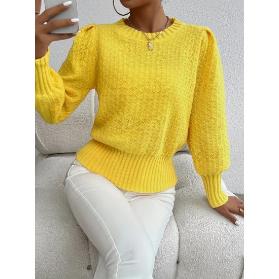 Kadın Uzun Kollu Bisiklet Yaka Triko Bluz , 30365