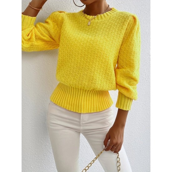 Kadın Uzun Kollu Bisiklet Yaka Triko Bluz , 30365