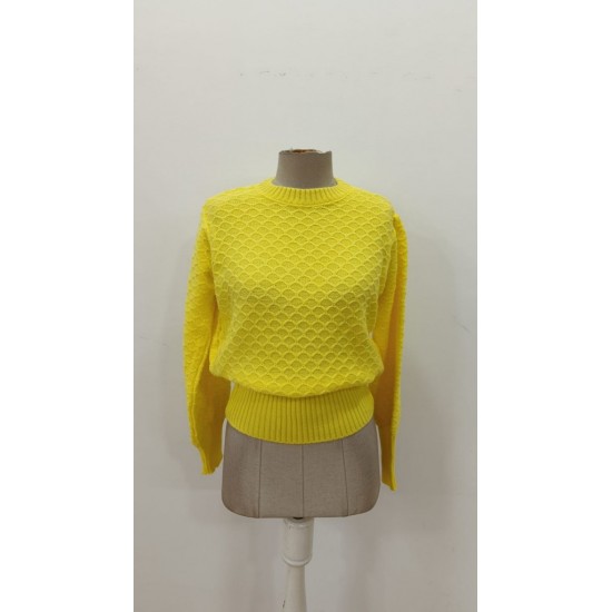 Kadın Uzun Kollu Bisiklet Yaka Triko Bluz , 30365