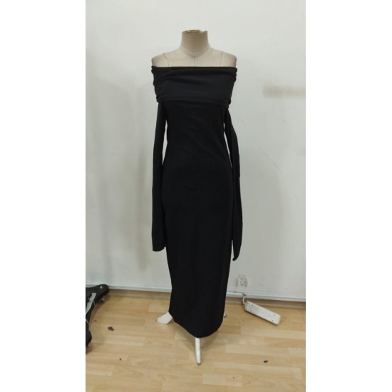 Kadın Madonna Yaka Uzun Yırtmaç Kol Detaylı Uzun Ithal Krep Elbise , 30373 Kadın Madonna Yaka Uzun Yırtmaç Kol Detaylı Uzun Ithal Krep Elbise , 30373