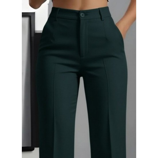 Kadın Yüksek Bel Cepli Ithal Krep Pantolon , 30371 Kadın Yüksek Bel Cepli Ithal Krep Pantolon , 30371