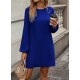 Kadın Uzun Kollu Yuvarlak Yaka Mini Ithal Krep Elbise , 30377