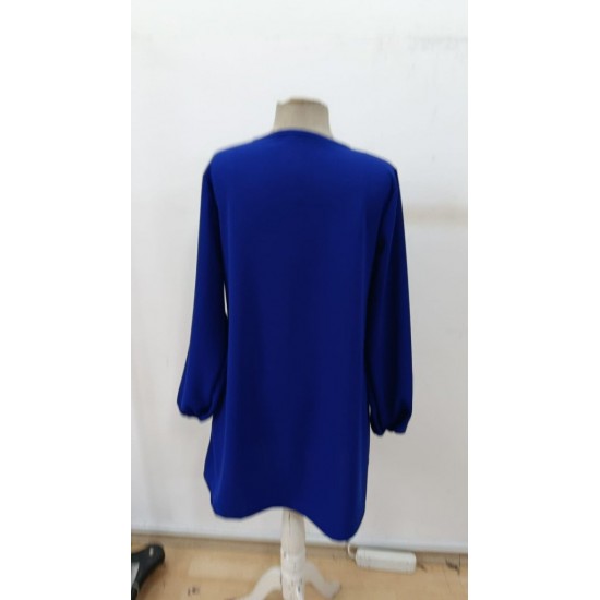 Kadın Uzun Kollu Yuvarlak Yaka Mini Ithal Krep Elbise , 30377