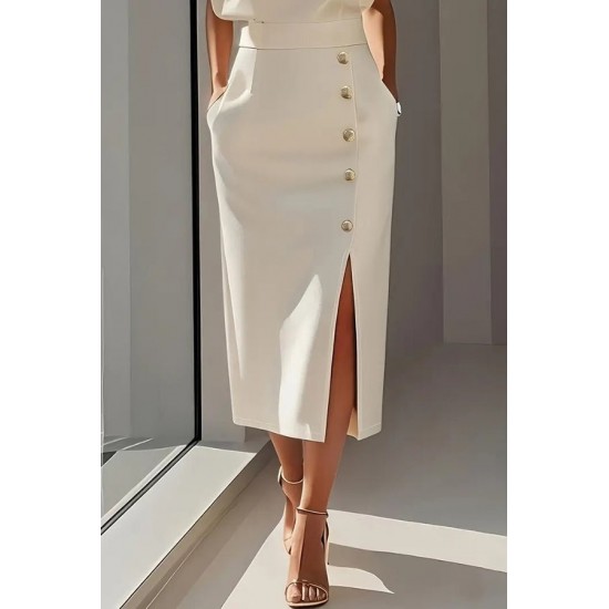 Kadın Uzun Kollu Bisiklet Yakalı Yandan Yırtmaçlı Düğmeli Midi Ithal Krep Elbise , 30394 Kadın Uzun Kollu Bisiklet Yakalı Yandan Yırtmaçlı Düğmeli Midi Ithal Krep Elbise , 30394